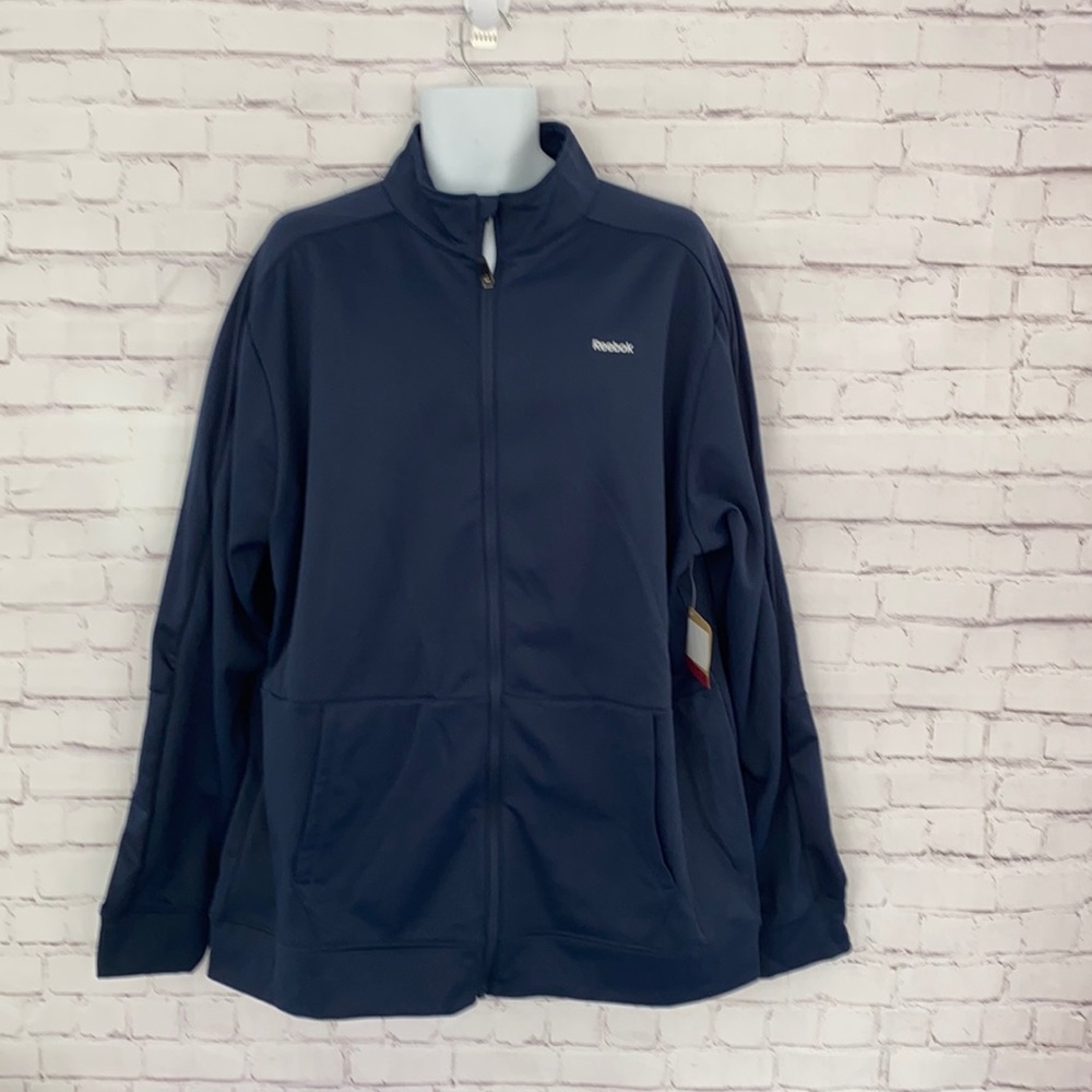 Reebok men’s zip up pullover blue jacket size XXL